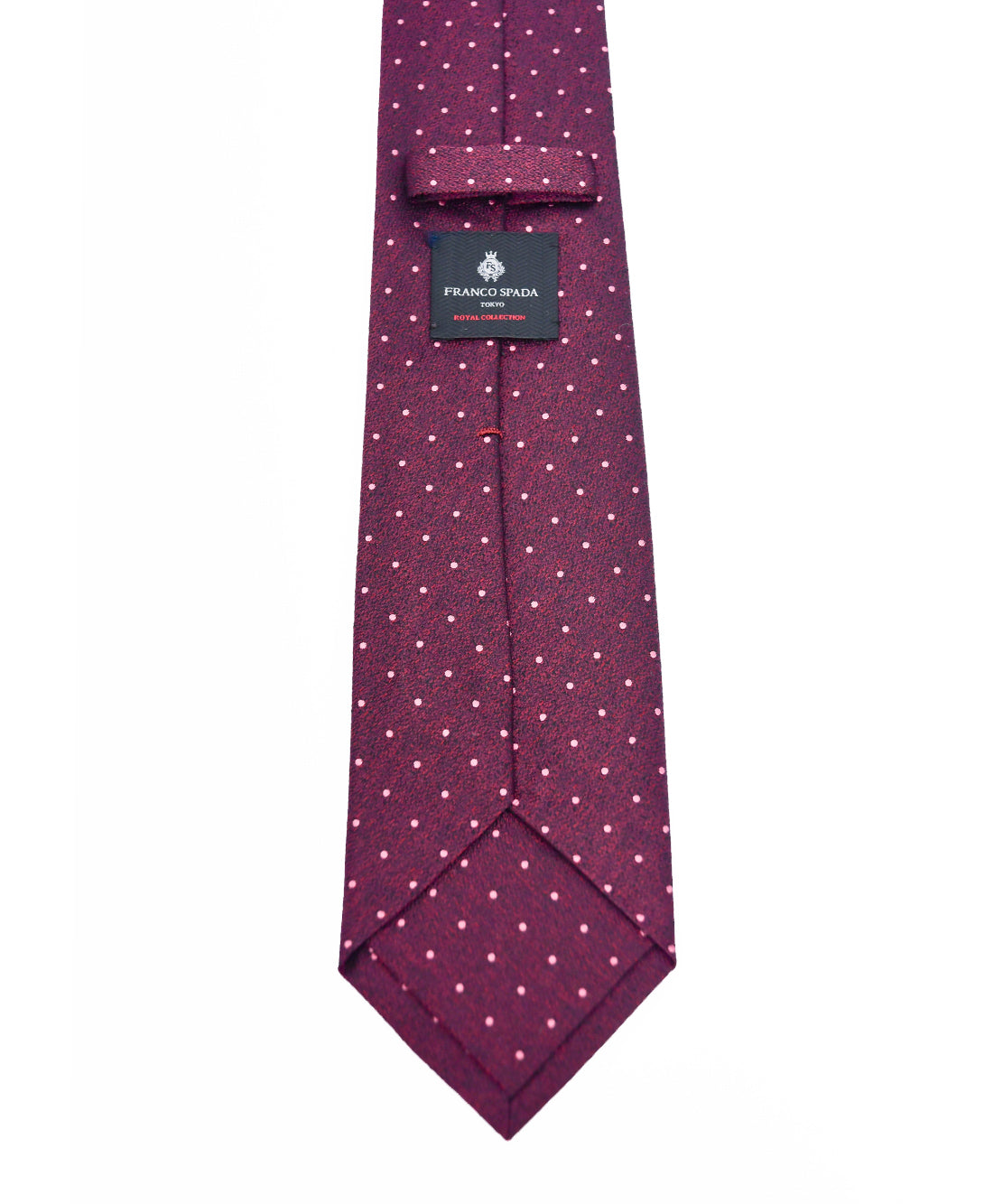 Franco Spada ( フランコスパダ )  ヴィンテージ梨地メランジ調小ドットネクタイ：ボルドー×ピンク