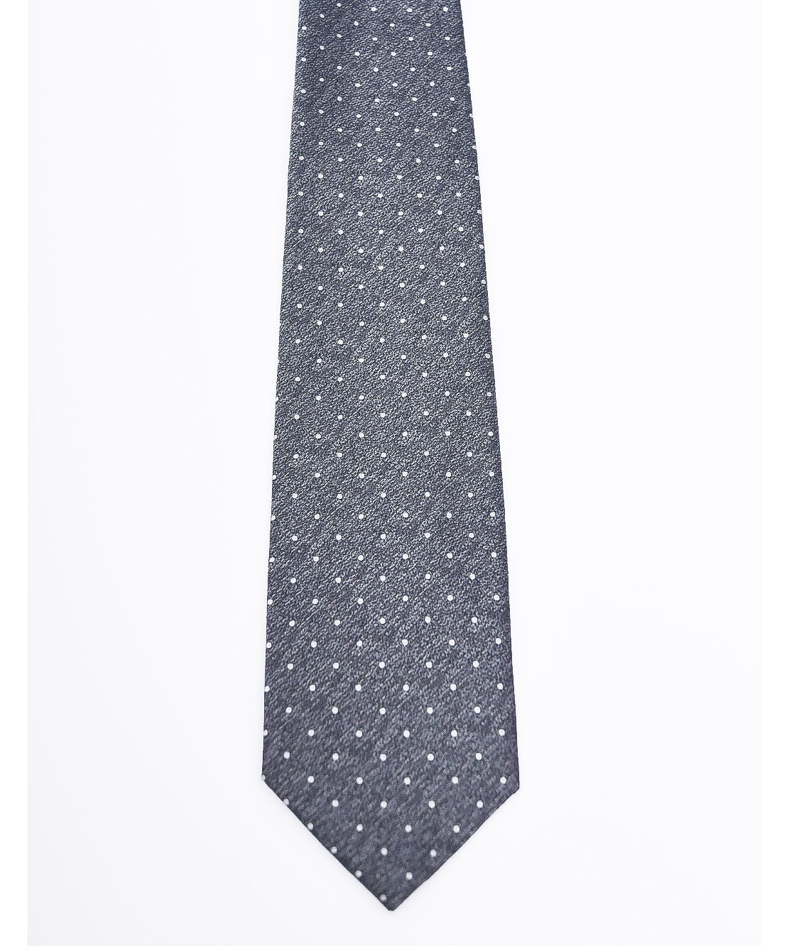 Franco Spada ( フランコスパダ ) ヴィンテージ梨地メランジ調小ドットネクタイ：スチールグレー×シルバー