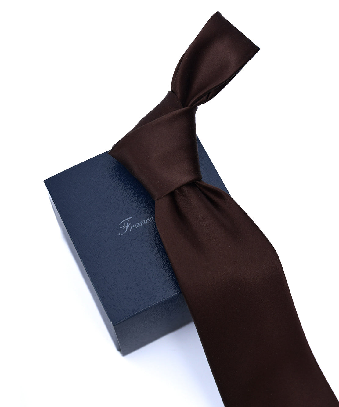 Franco spada ( フランコスパダ ) スーパーサテン無地ネクタイ：ブラウン