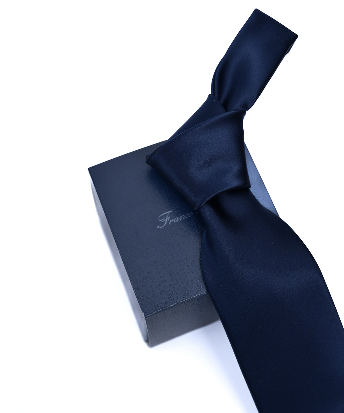 Franco spada ( フランコスパダ ) スーパーサテン無地ネクタイ：クラシックネイビー
