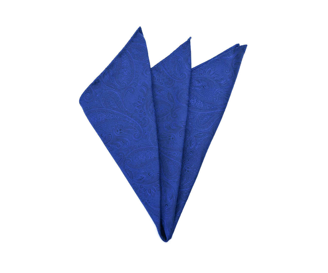 Franco Spada ( フランコスパダ ) クラシック更紗ペーズリー無地調ポケットチーフ：ロイヤルダークブルー