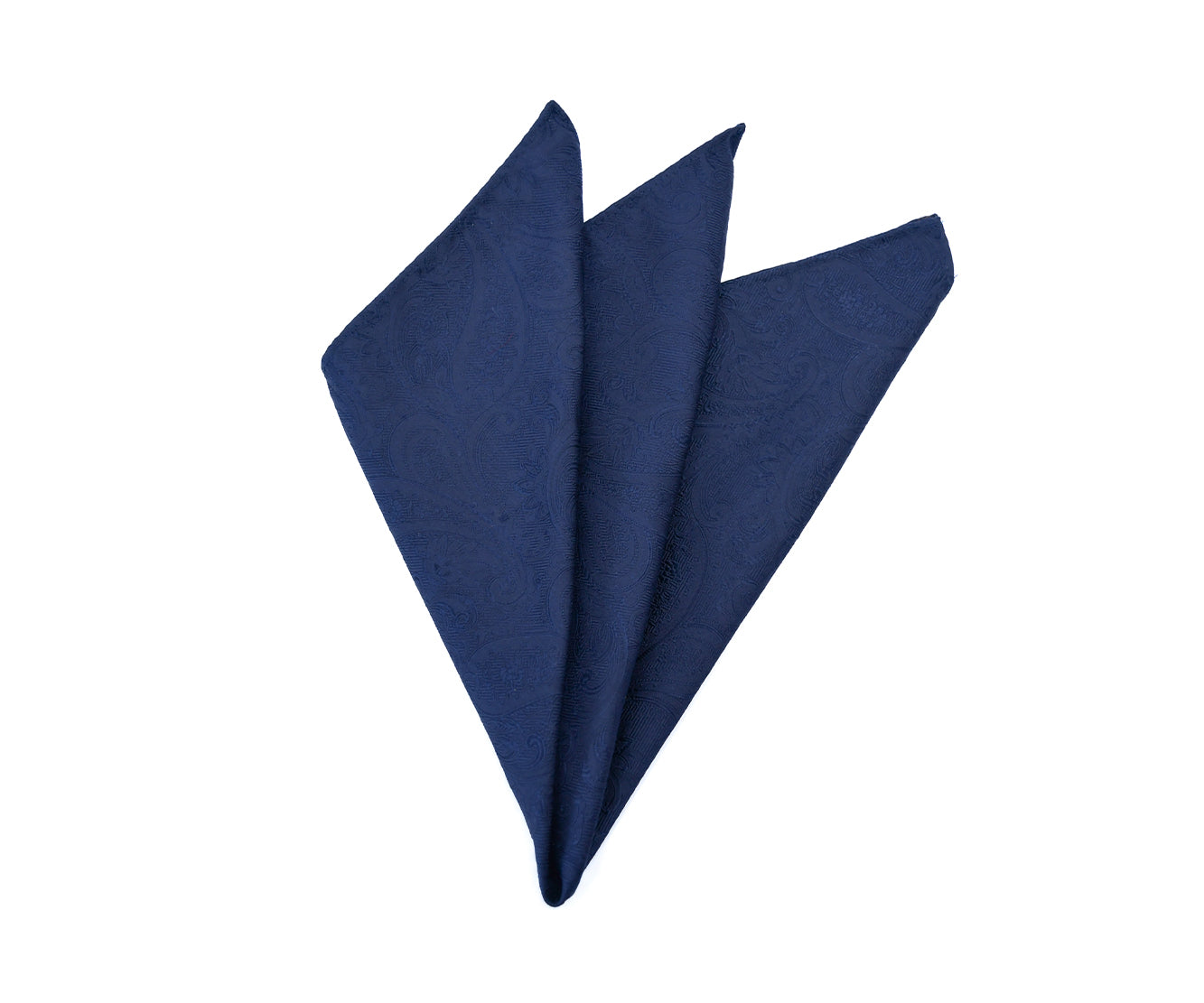 Franco Spada ( フランコスパダ )クラシック更紗ペーズリー無地調ポケットチーフ ：ミッドナイトネイビー