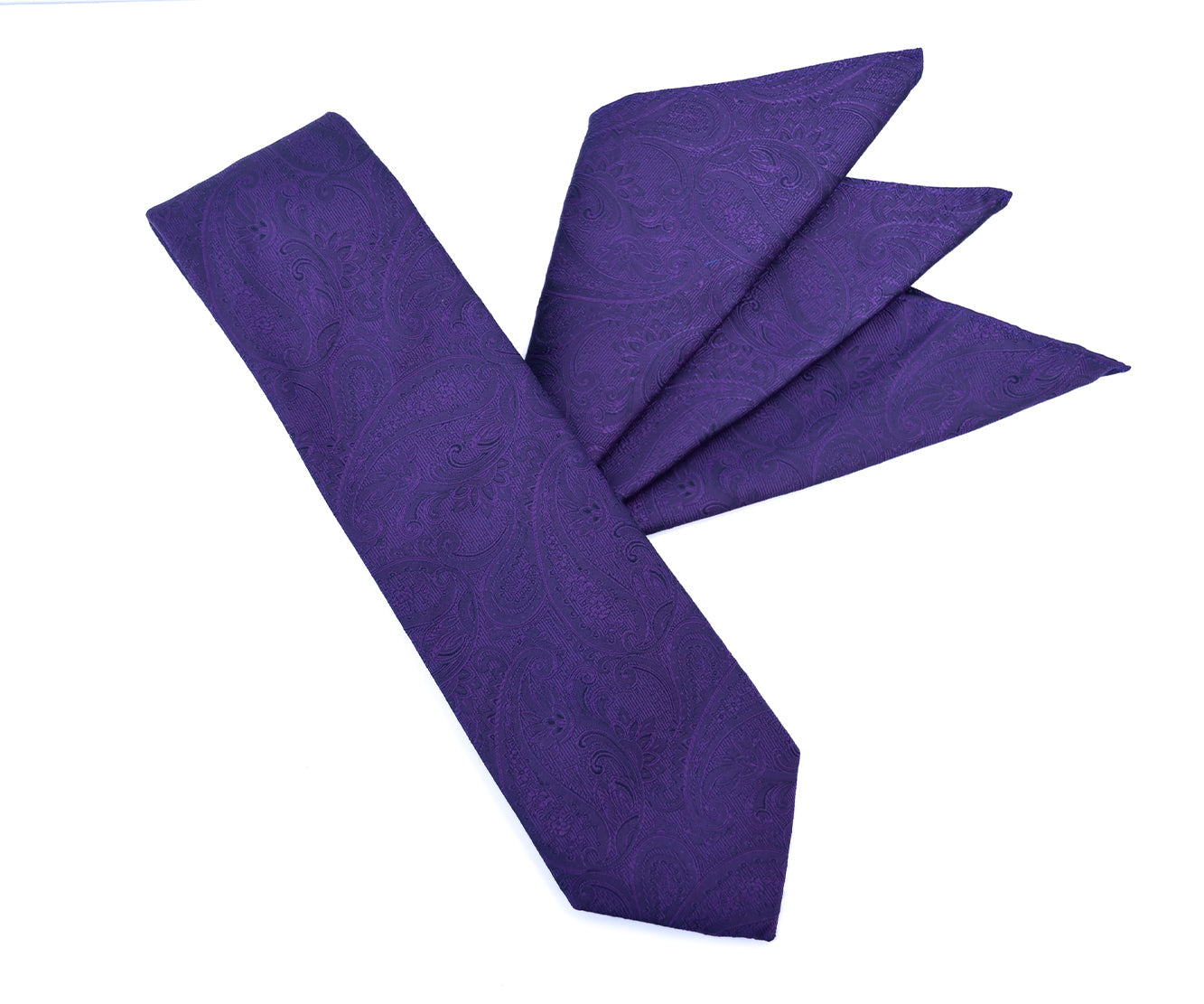 Franco Spada ( フランコスパダ ) クラシック更紗ペーズリー無地調ポケットチーフ：ブリティッシュパープル