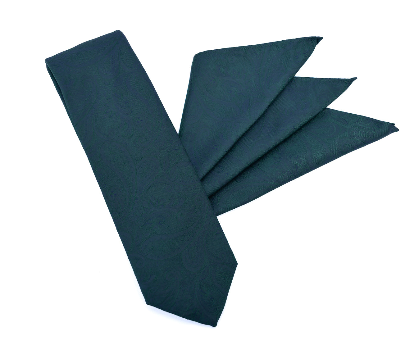 Franco Spada ( フランコスパダ ) クラシック更紗ペーズリー無地調ポケットチーフ：ブリティッシュグリーン