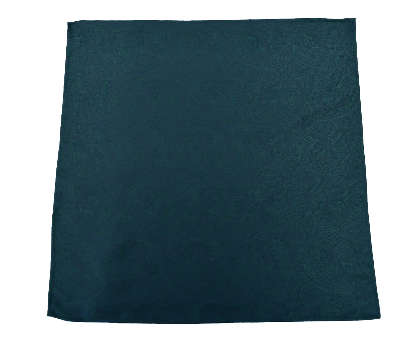 Franco Spada ( フランコスパダ ) クラシック更紗ペーズリー無地調ポケットチーフ：ブリティッシュグリーン