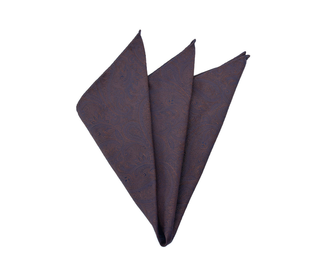 Franco Spada ( フランコスパダ ) クラシック更紗ペーズリー無地調ポケットチーフ：ブラウン