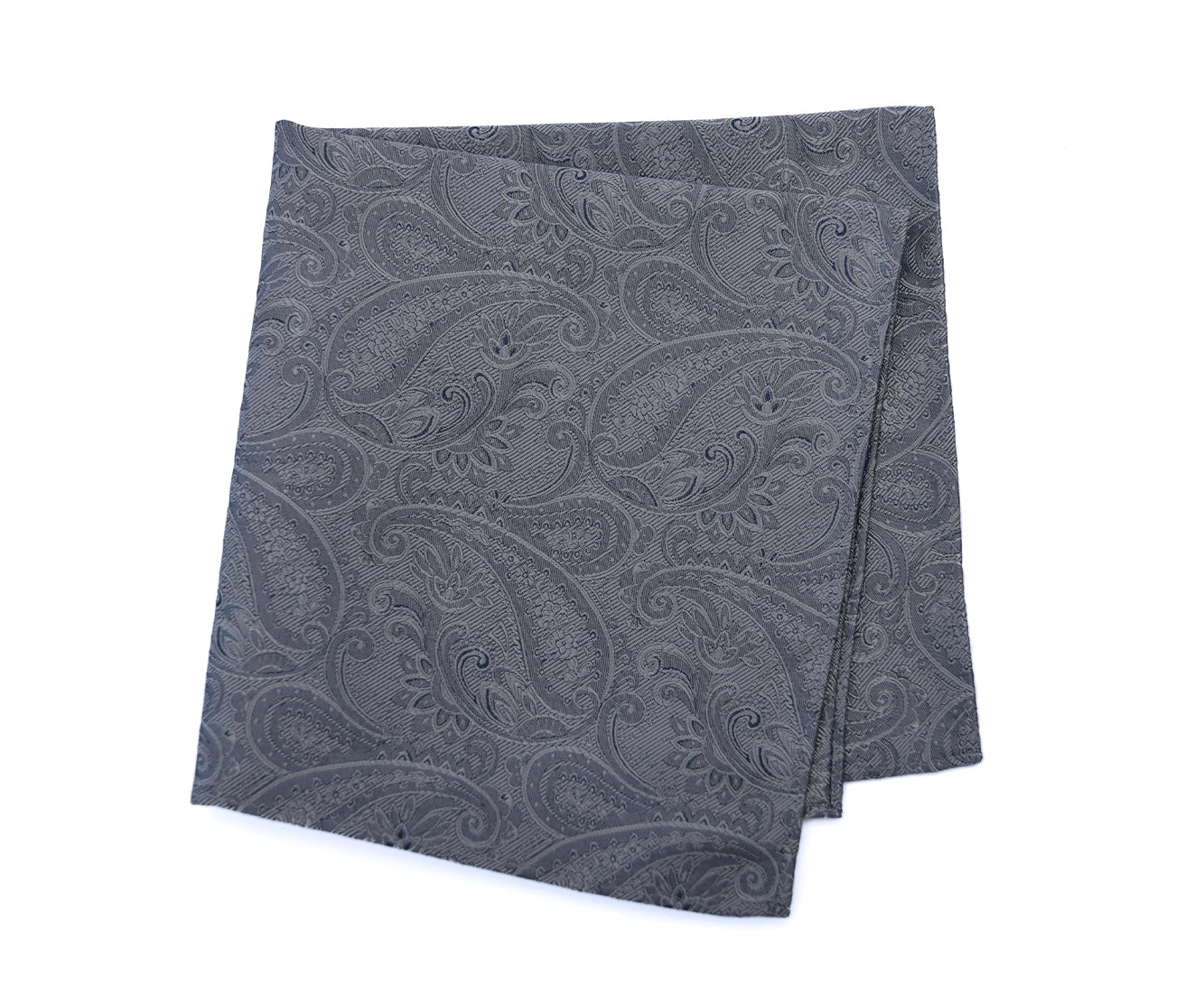 Franco Spada ( フランコスパダ ) クラシック更紗ペイズリー無地調ポケットチーフ：ライトグレー