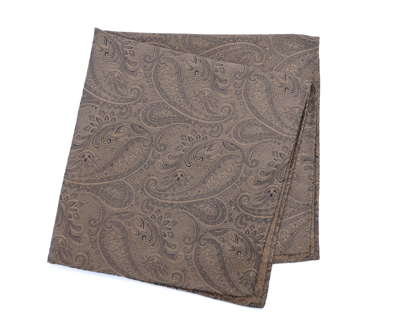 Franco Spada ( フランコスパダ )クラシック更紗ペーズリー無地調ポケットチーフ ：シャンパンゴールド
