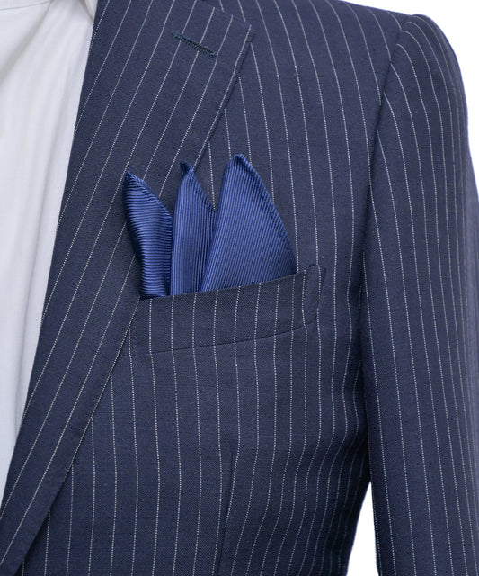 Franco Spada ( フランコスパダ ) 細綾無地ポケットチーフ：ロイヤルブルー