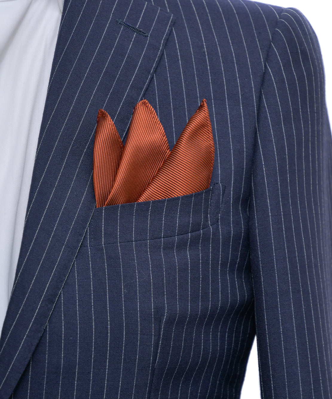 Franco Spada ( フランコスパダ )細綾無地ポケットチーフ： ダスティオレンジ