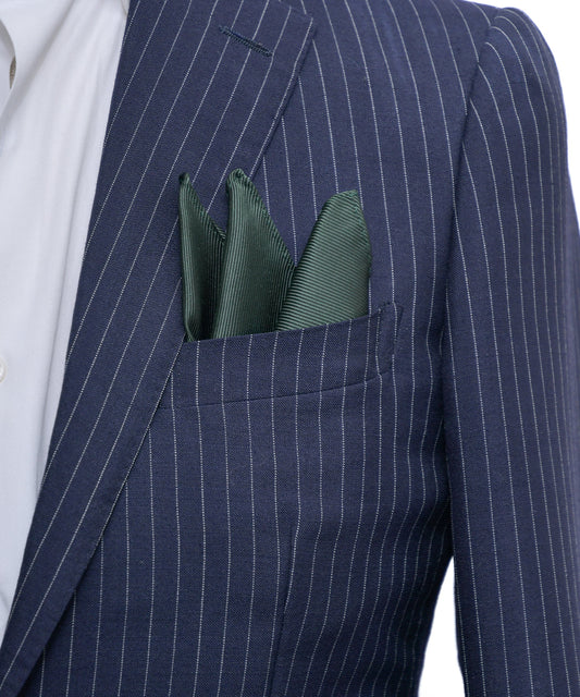 Franco Spada ( フランコスパダ ) 細綾無地ポケットチーフ：ダークオリーブ