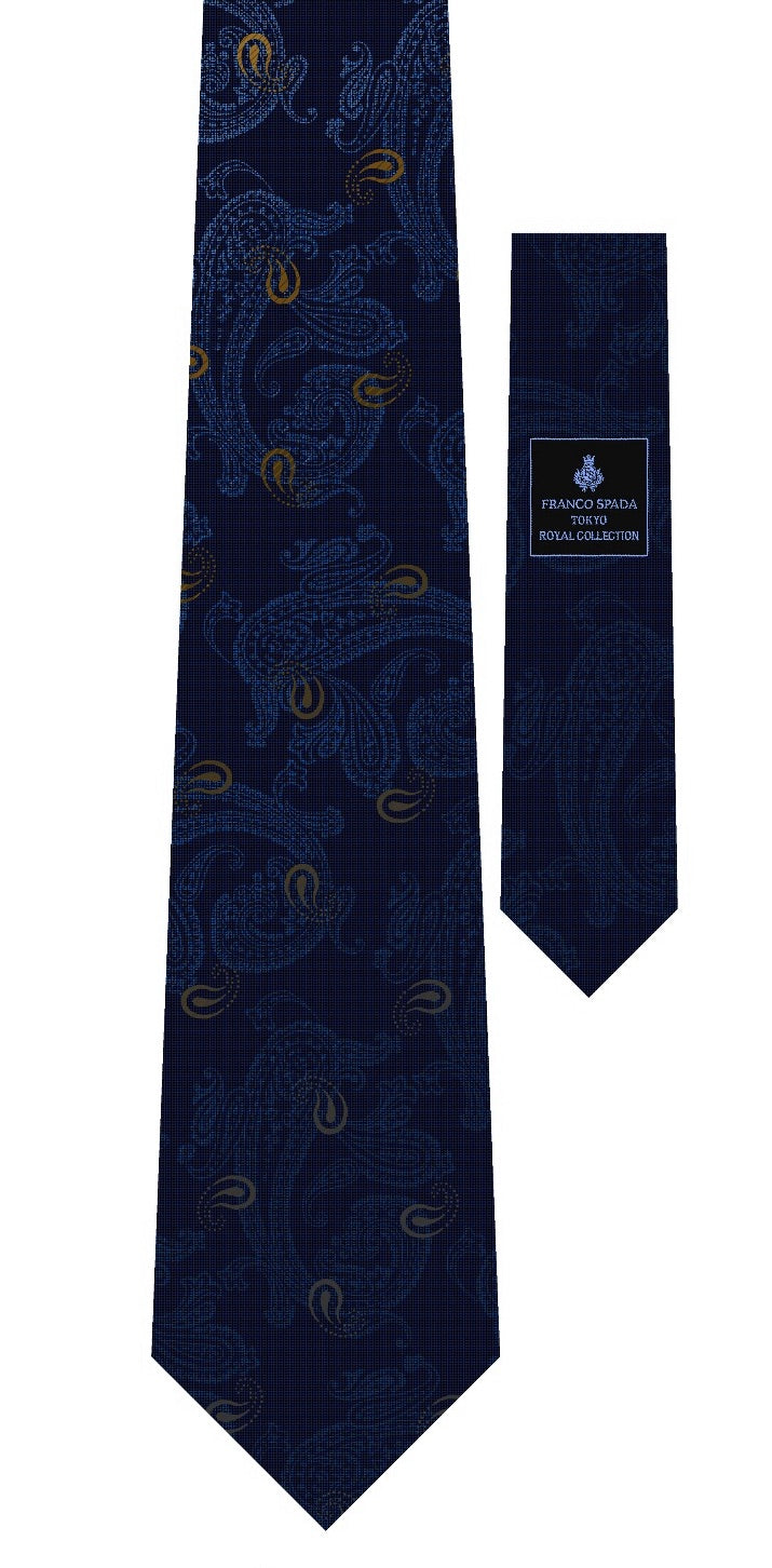 Franco Spada ( フランコスパダ ) 12色パネルグラデーションジャガードネクタイ：ネイビー×ブルー