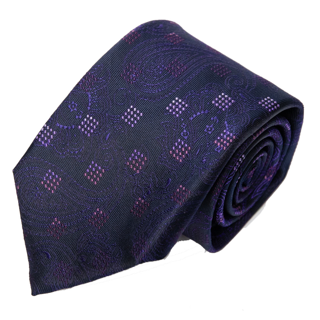 Franco Spada ( フランコスパダ )  12色パネルグラデーションジャガードネクタイ：ネイビー×パープル