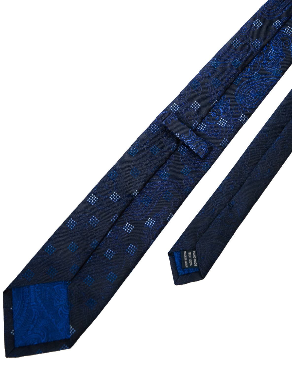 Franco Spada ( フランコスパダ ) 12色パネルグラデーションジャガードネクタイ：ネイビー×ブルー