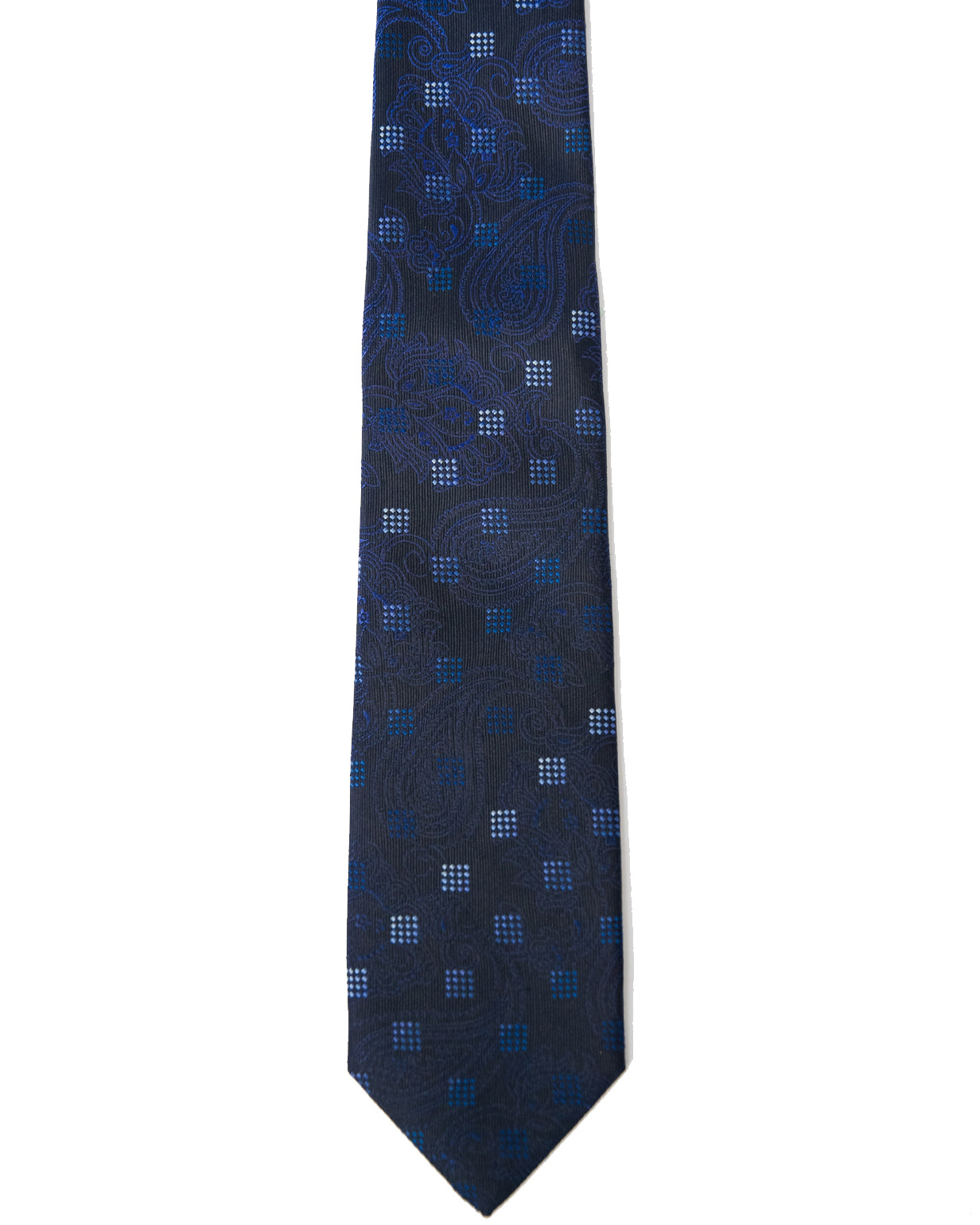 Franco Spada ( フランコスパダ ) 12色パネルグラデーションジャガードネクタイ：ネイビー×ブルー