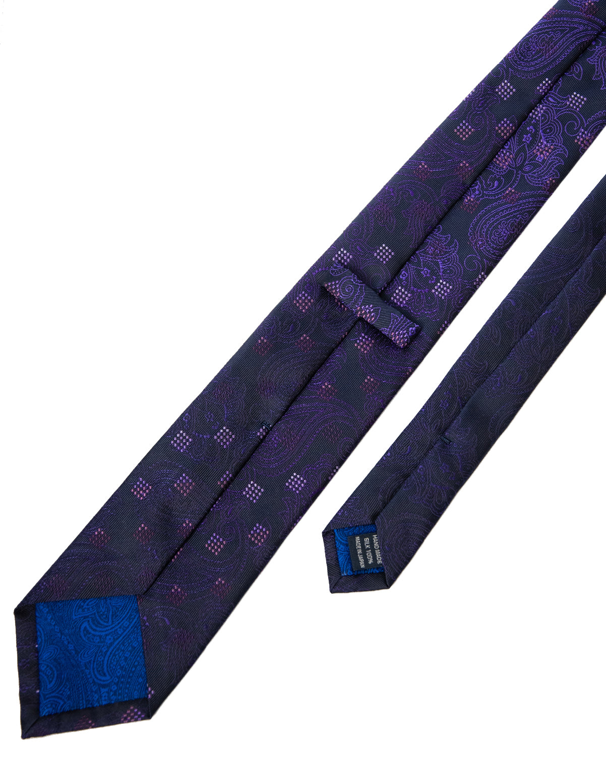 Franco Spada ( フランコスパダ )  12色パネルグラデーションジャガードネクタイ：ネイビー×パープル