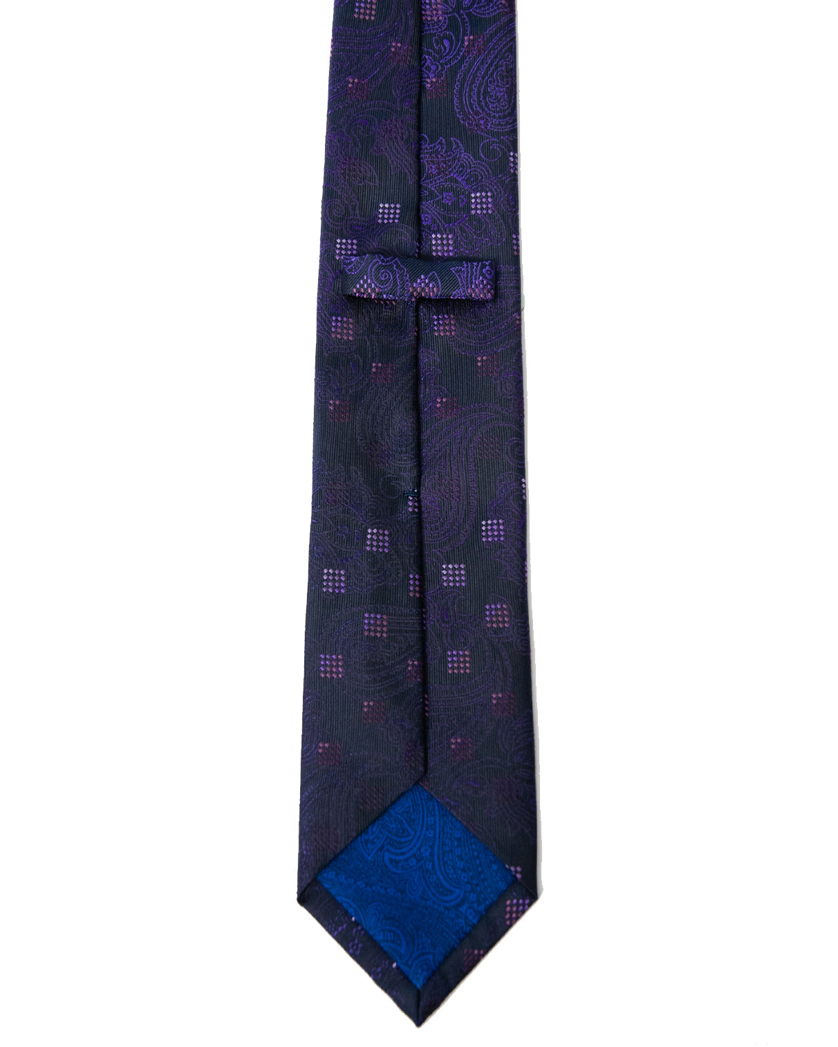 Franco Spada ( フランコスパダ )  12色パネルグラデーションジャガードネクタイ：ネイビー×パープル