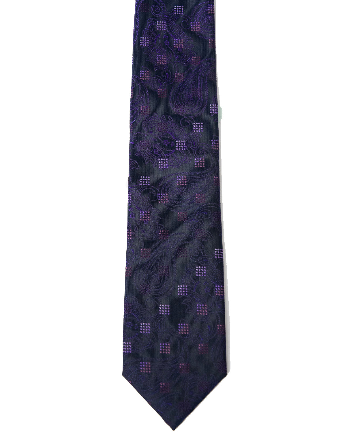 Franco Spada ( フランコスパダ )  12色パネルグラデーションジャガードネクタイ：ネイビー×パープル
