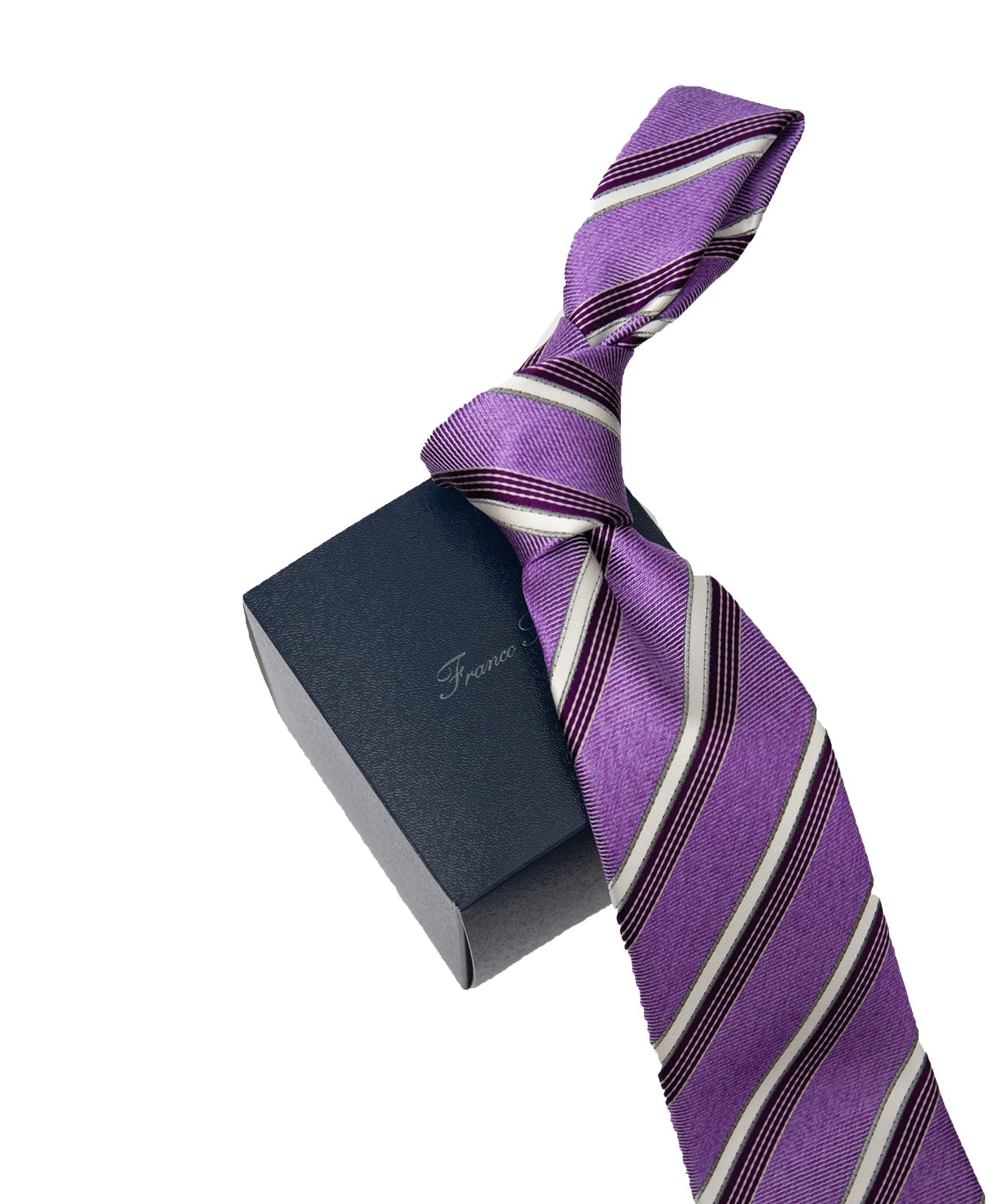 Franco Spada ( フランコスパダ ) パステルメランジストライプネクタイ：パープル