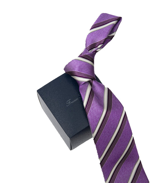 Franco Spada ( フランコスパダ ) パステルメランジストライプネクタイ：パープル