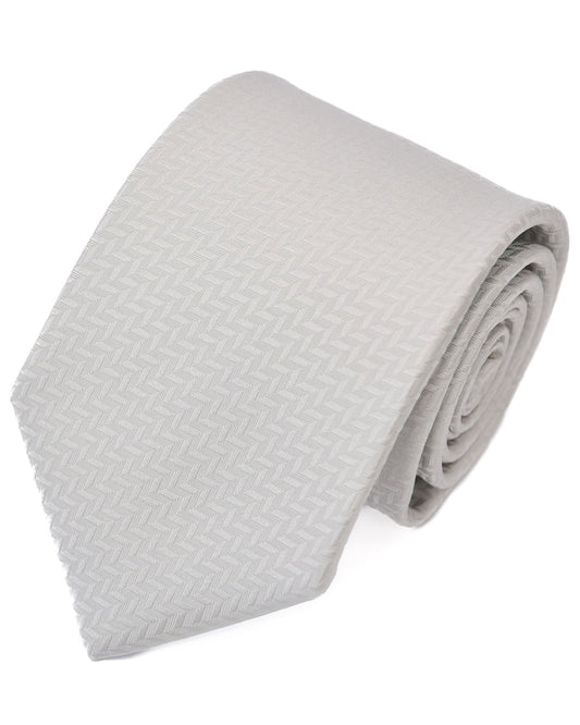 Franco Spada ( フランコスパダ ) マイクロヘリンボーン無地フォーマルネクタイ：シルバー