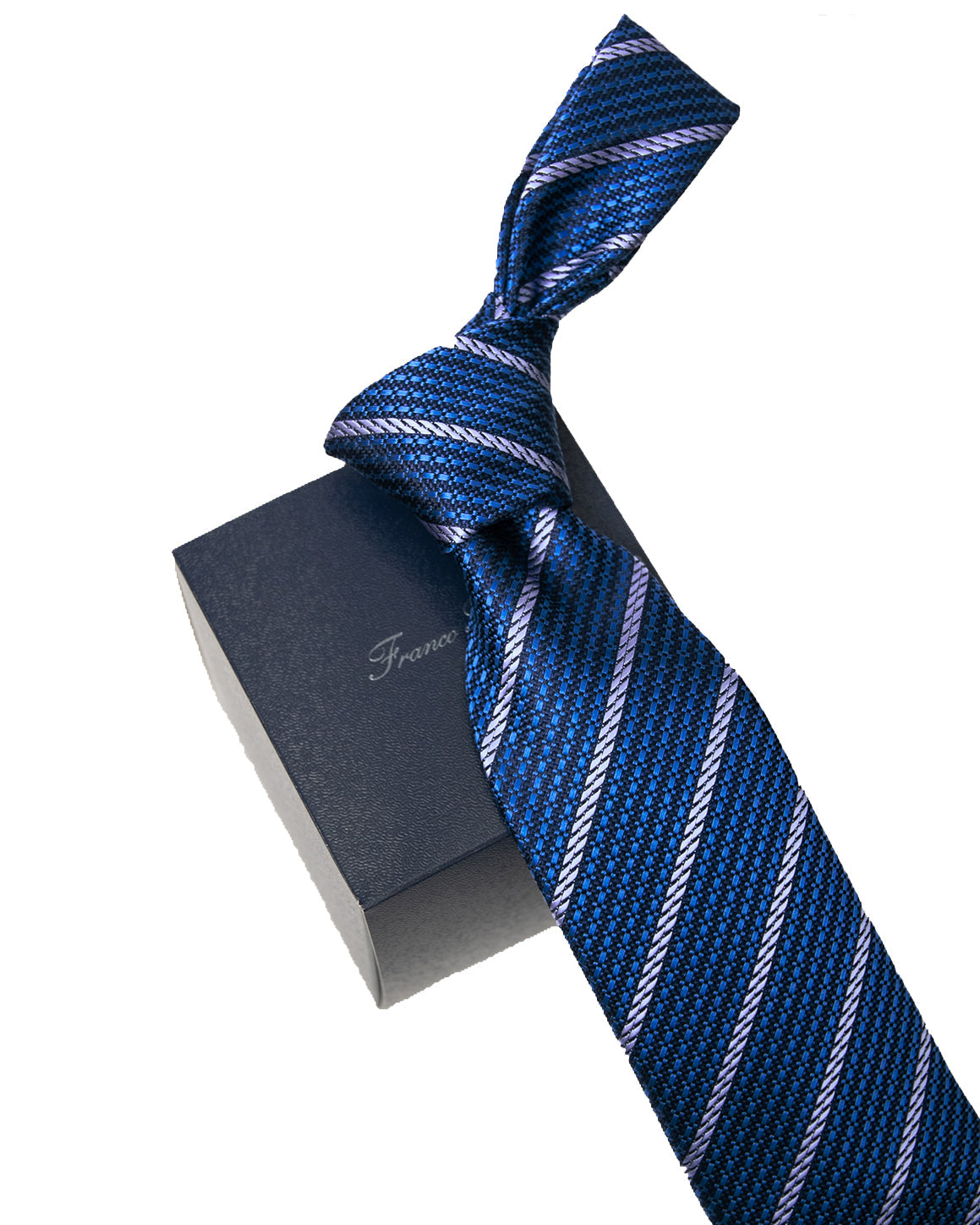 Franco Spada ( フランコスパダ ) ヴィンテージストライプネクタイ：ダークブルー×サックス