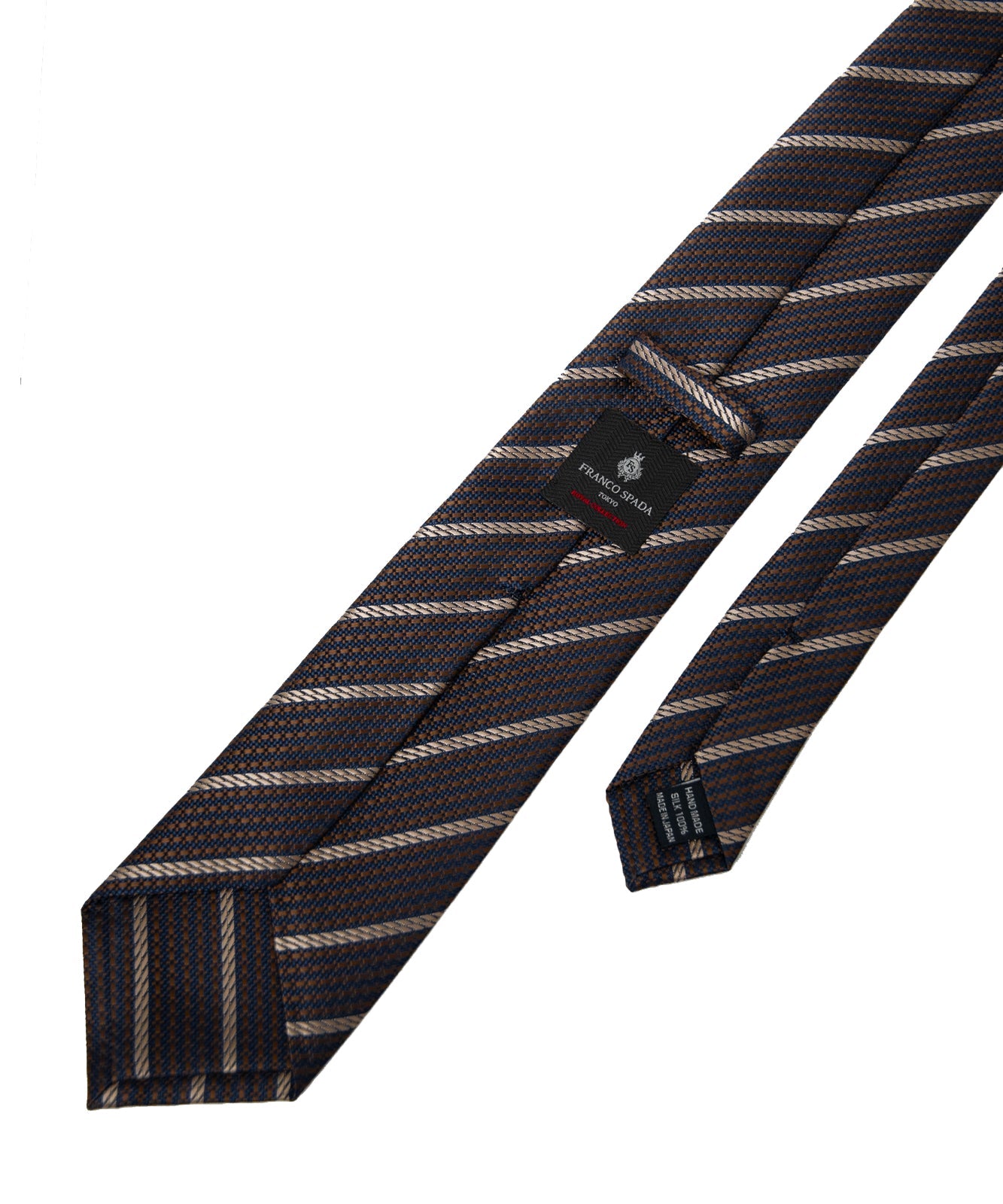 Franco Spada ( フランコスパダ ) ヴィンテージストライプネクタイ：ブラウン×ベージュ