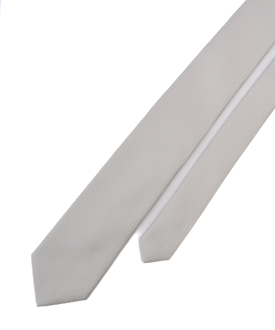 Franco Spada ( フランコスパダ ) マイクロヘリンボーン無地フォーマルネクタイ：シルバー