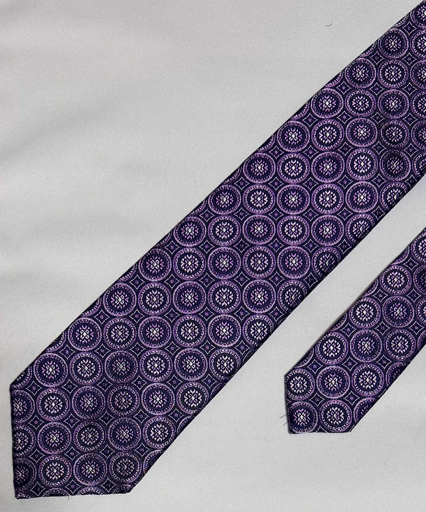 Franco Spada ( フランコスパダ )🆕コンテンポラリーブリティッシュメダリオンJQネクタイ②：パープル×ピンク