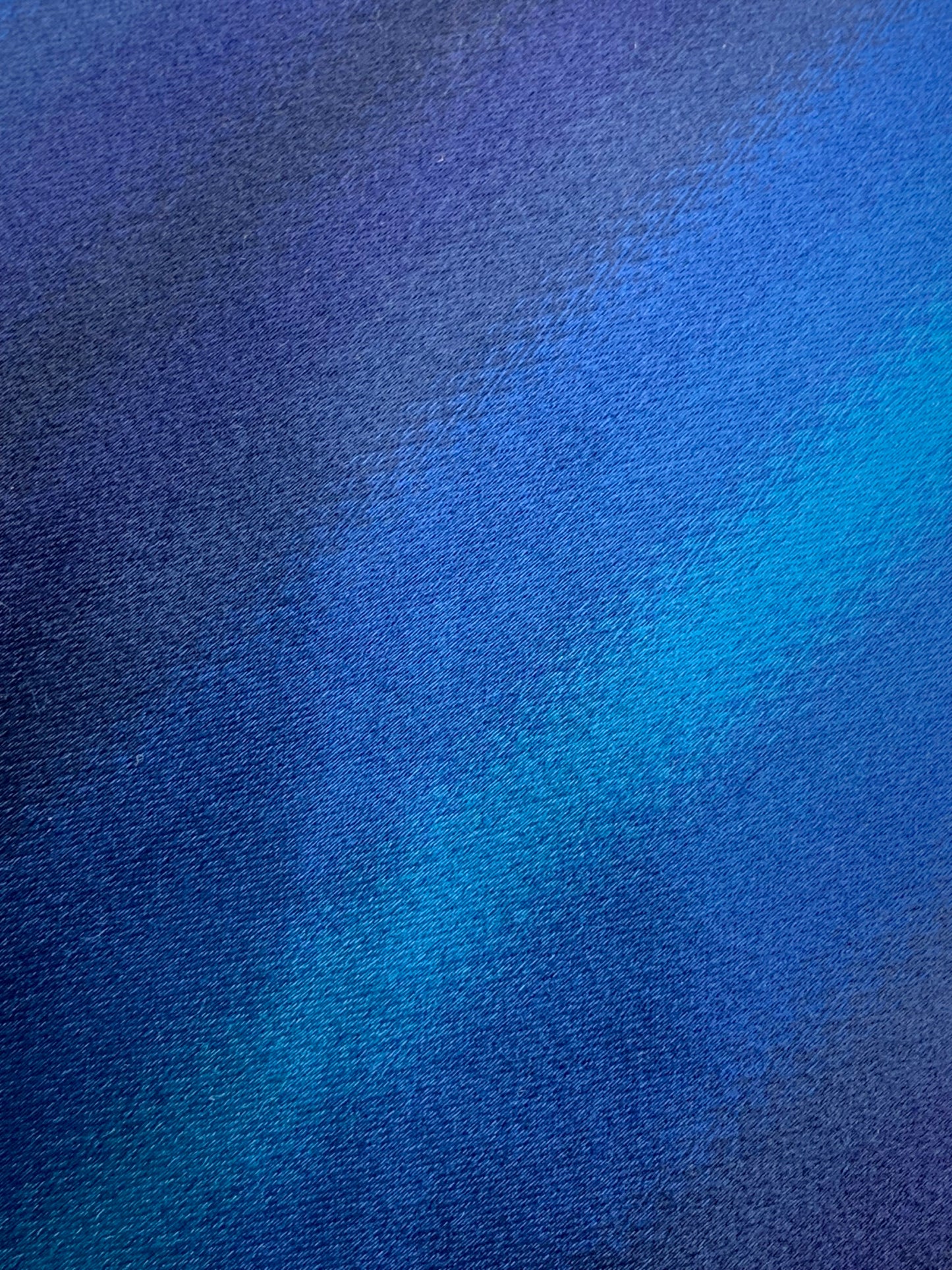 Franco Spada スーパーサテングラデーションマルチストライプネクタイ：ネイビー×ブルーグリーン