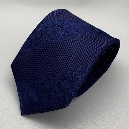 AZZURRO （アズーロ）ペーズリーストライプネクタイ：ネイビー