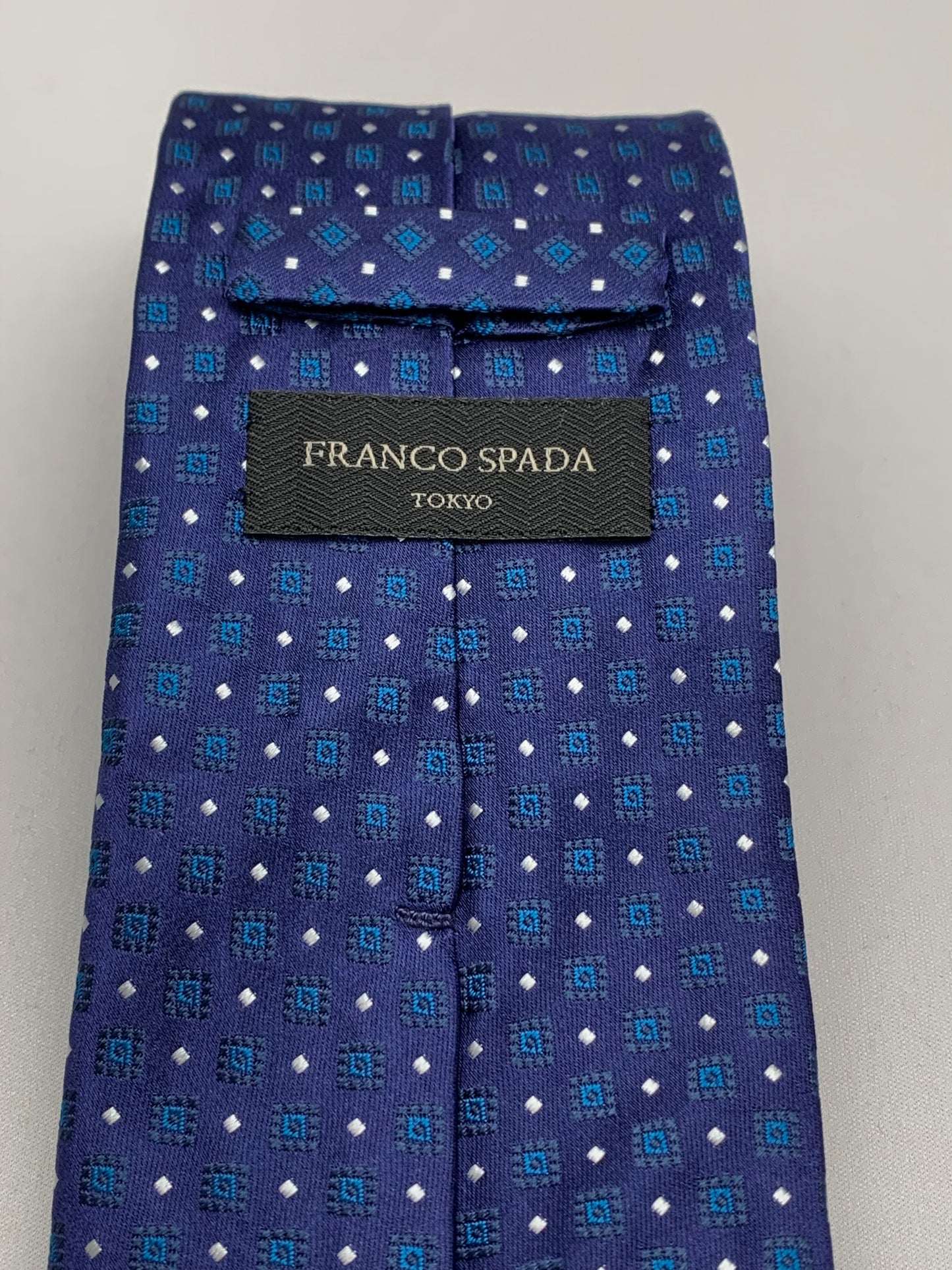 Franco Spada ( フランコスパダ ) フレンチクラシック小紋柄ネクタイ：ミッドナイトネイビー