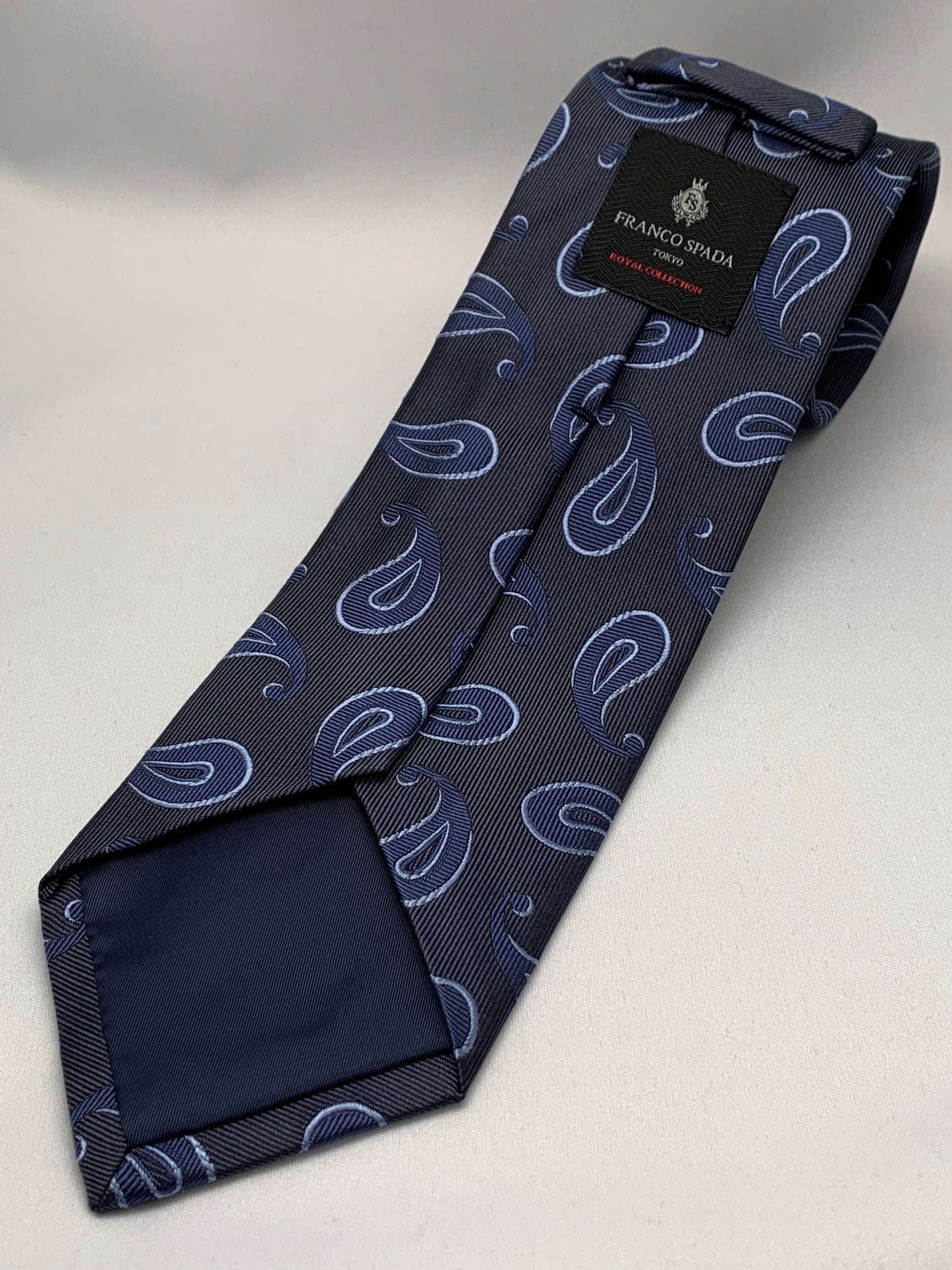 Franco Spada ( フランコスパダ )  ヴィンテージペースリーJQネクタイ②：スチールグレー