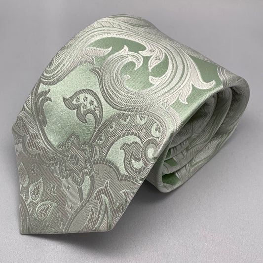 Franco Spada ( フランコスパダ ) NEW SOLID COLOR FORMAL TIE( 大更紗ペーズリー無地調パステルカラーネクタイ)：ペールグリーン