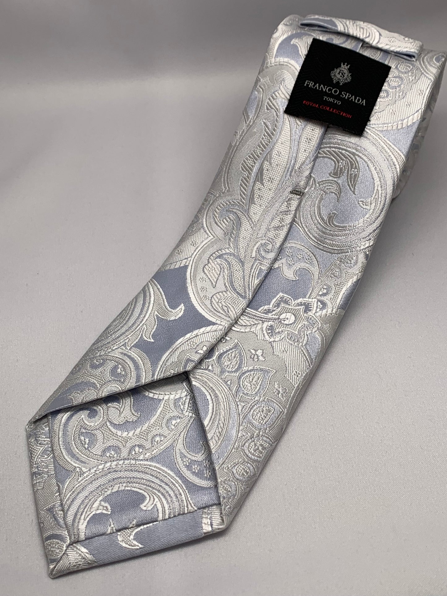 Franco Spada ( フランコスパダ ) NEW SOLID COLOR FORMAL TIE( 大更紗ペーズリー無地調パステルカラーネクタイ)：ロイヤルサックス