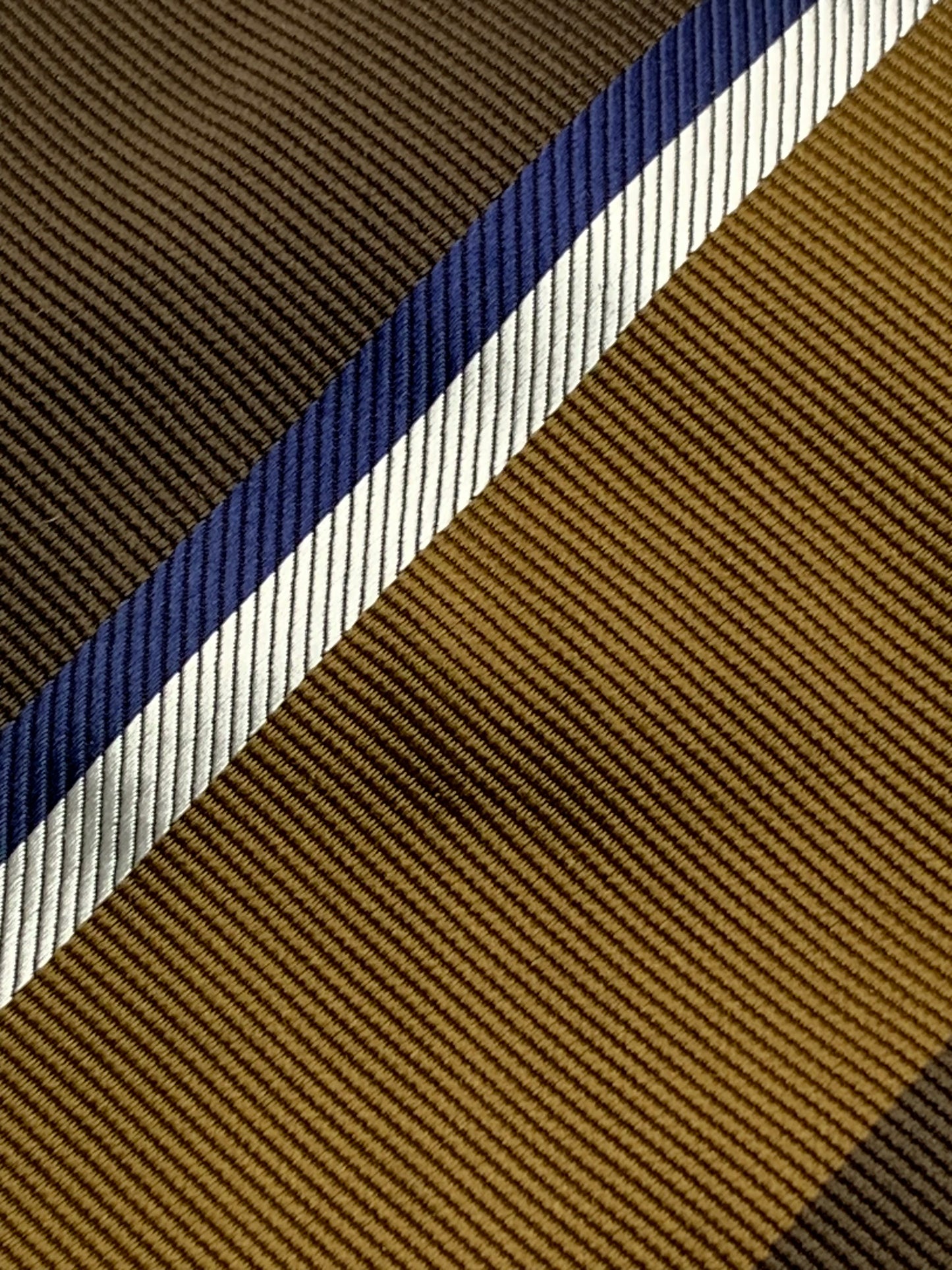 Franco Spada ( フランコスパダ ) NEW BASIC レップ×綾レジメンタルストライプネクタイ：ブラウン×カーキ