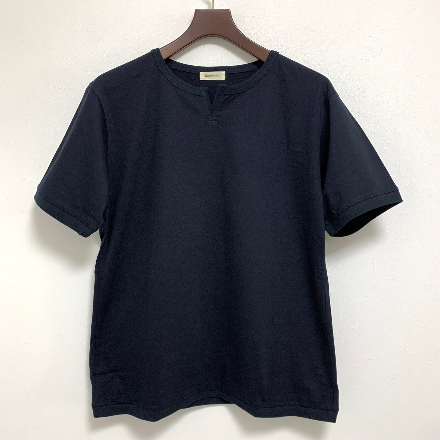 Franco Spada ( フランコスパダ ) Premium T-shirt model ②（浅V ネックヘンリー）：ネイビー