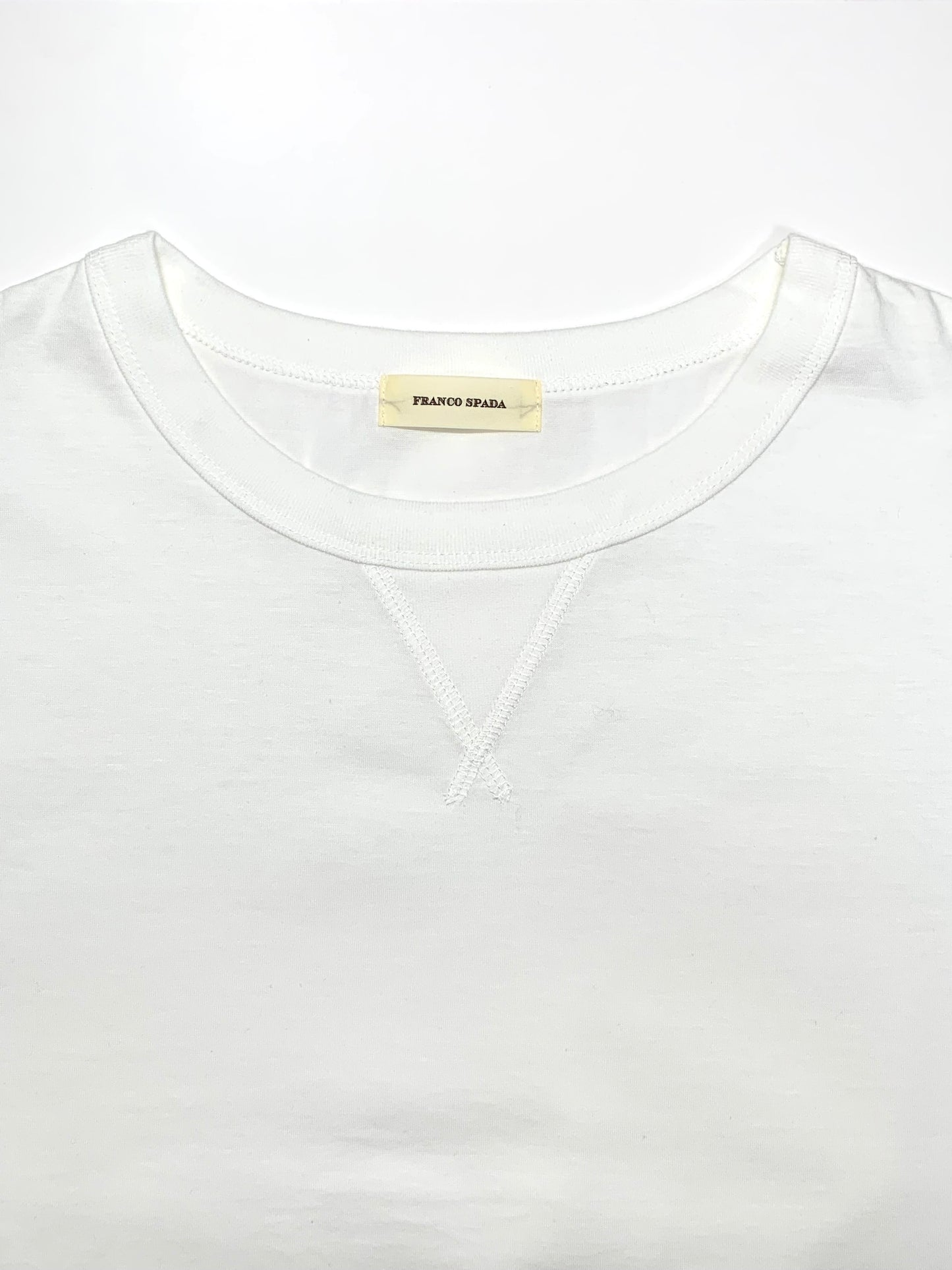 Franco Spada ( フランコスパダ ) Premium T-shirt model ④（VT クルーネック）：ホワイト