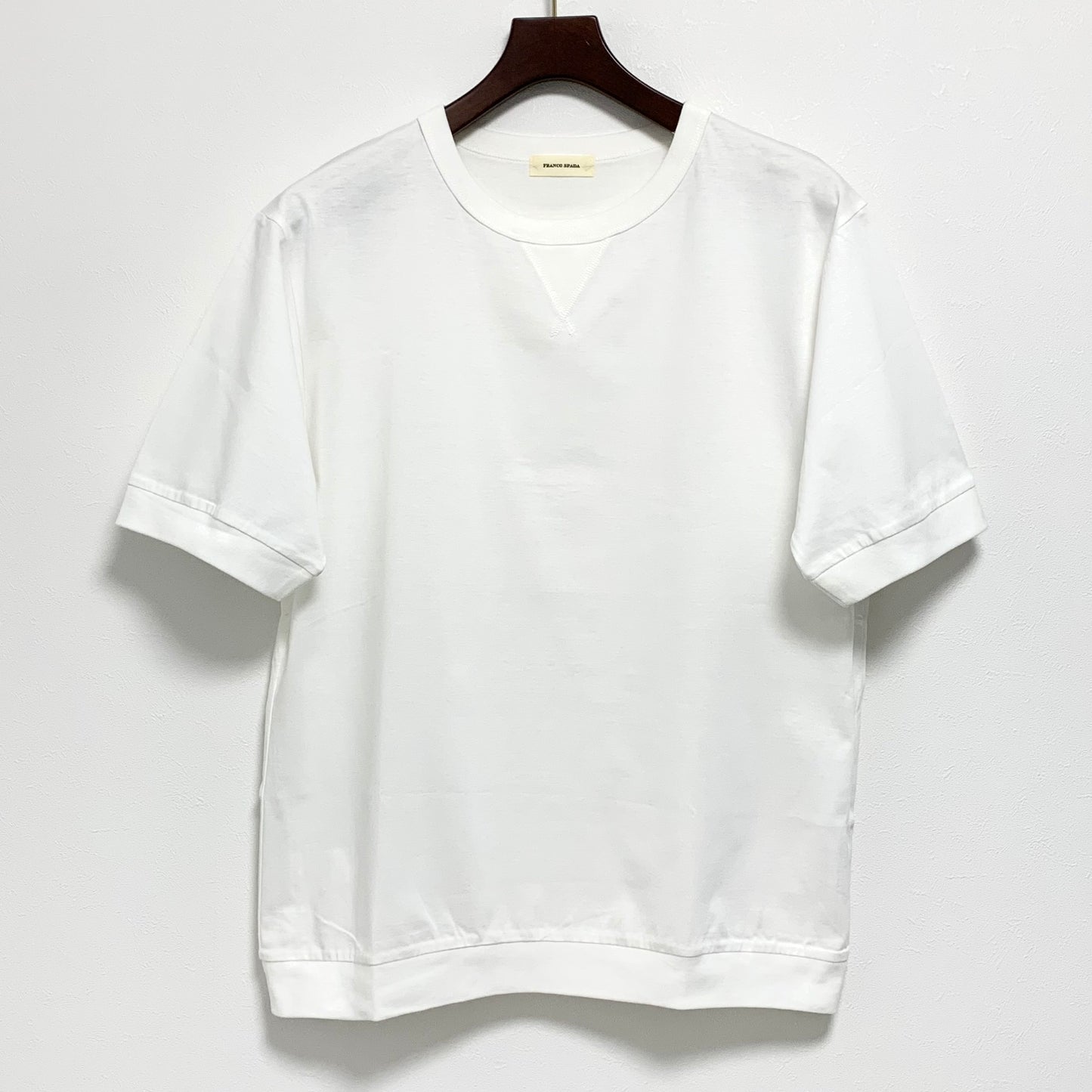 Franco Spada ( フランコスパダ ) Premium T-shirt model ④（VT クルーネック）：ホワイト