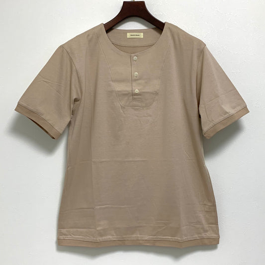 Franco Spada ( フランコスパダ ) Premium T-shirt model ①（襟前立て・裏前立てヘンリーネック）：ベージュ