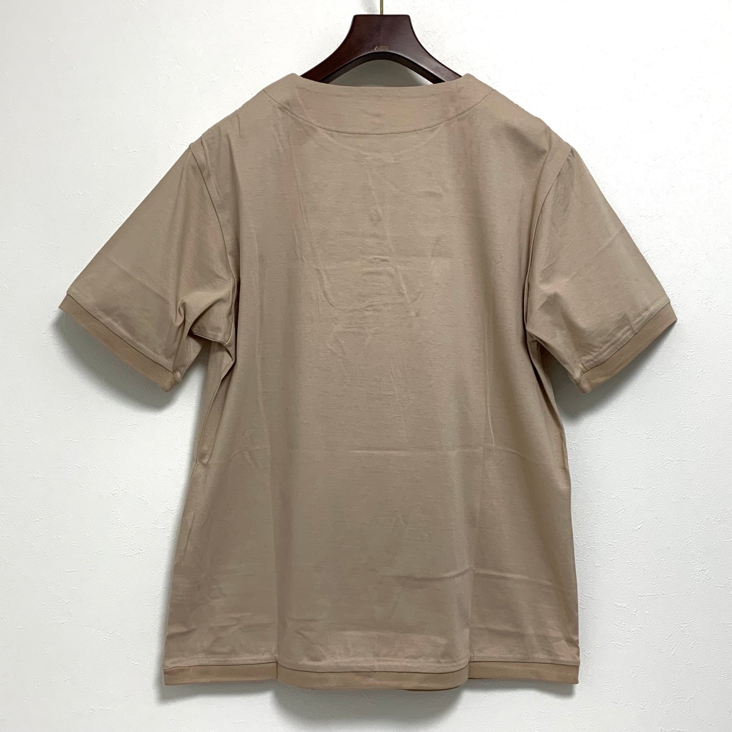 Franco Spada ( フランコスパダ ) Premium T-shirt model ①（襟前立て・裏前立てヘンリーネック）：ベージュ