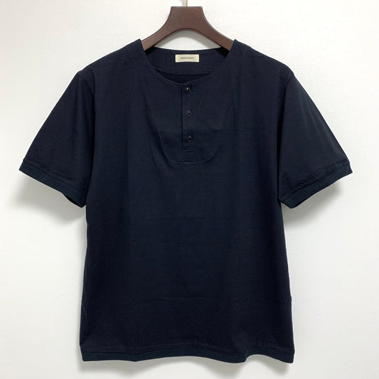 Franco Spada ( フランコスパダ ) Premium T-shirt model ①（襟前立て・裏前立てヘンリーネック）：ネイビー
