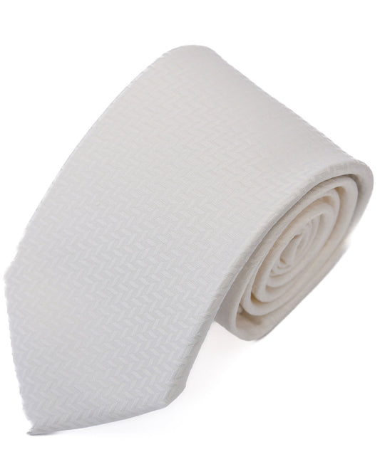 Franco Spada ( フランコスパダ ) マイクロヘリンボーン無地フォーマルネクタイ：白