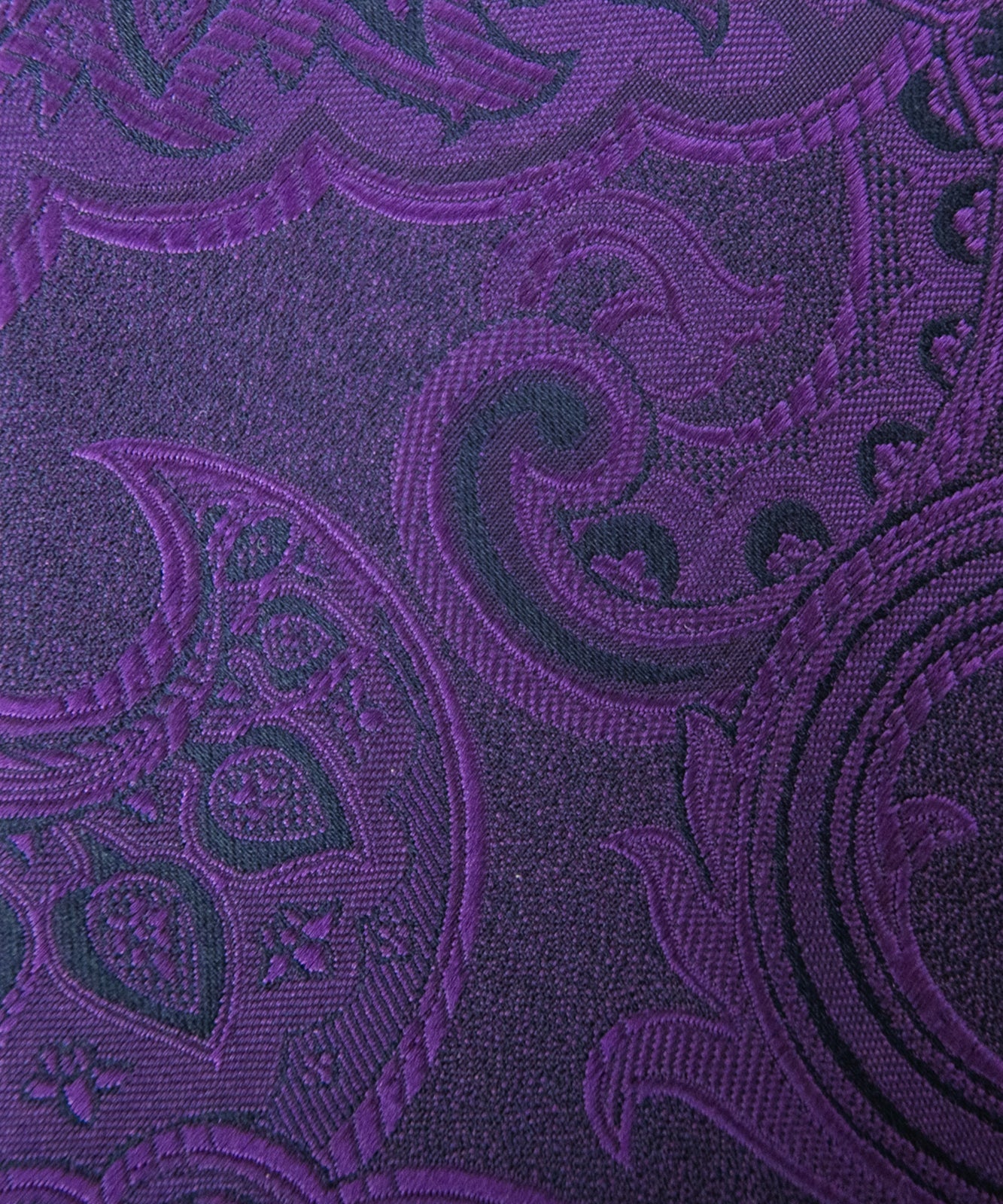 Franco Spada ( フランコスパダ )　ヴィンテージ更紗ペーズリー無地調ネクタイ：ロイヤルパープル