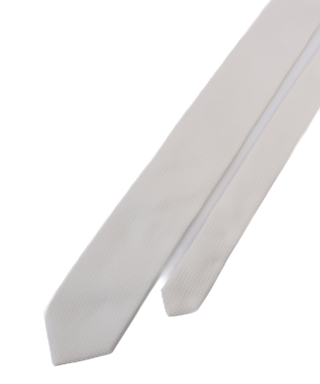 Franco Spada ( フランコスパダ ) マイクロヘリンボーン無地フォーマルネクタイ：白