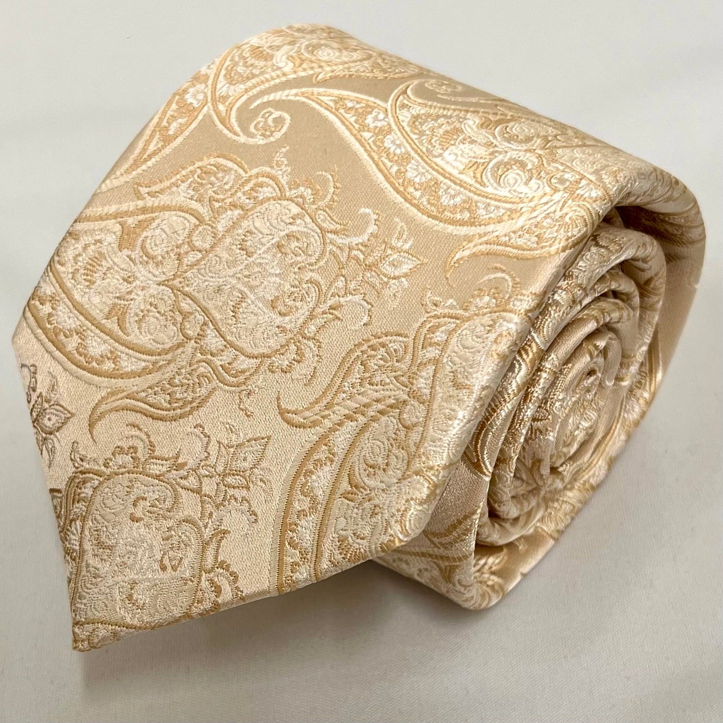 Franco Spada ( フランコスパダ )  NEW FORMALペーズリージャガードネクタイ：シャンパンベージュ