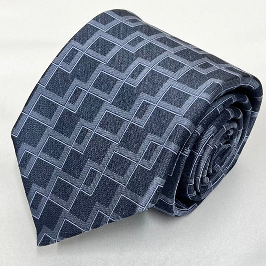 Franco Spada ( フランコスパダ )  ヴィンテージジオメトリックジャガードネクタイ：スチールグレー