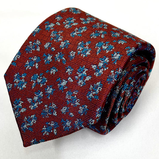 Franco Spada ( フランコスパダ )  フレンチヴィンテージフラワーモチーフネクタイ：ダークオレンジ