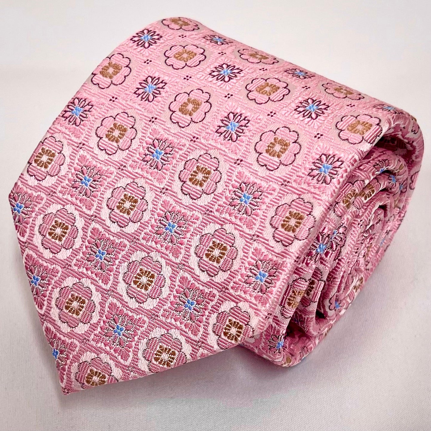 Franco Spada ( フランコスパダ )  フレンチヴィンテージメダリオンジャガードネクタイ１：ピンク