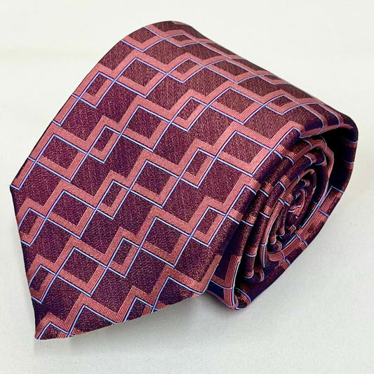 Franco Spada ( フランコスパダ )  ヴィンテージジオメトリックジャガードネクタイ：コーラルピンク